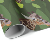 キリン動物イラストレーション ラッピングペーパー (ロールコーナー)