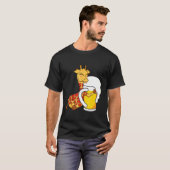 キリン動物キリンHuging Beer Graphic Desig Tシャツ (正面フル)
