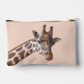 キリン動物ポートレートの写真パーソナライズされた名 アクセサリーポーチ (裏面)