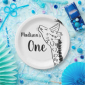 キリン動物園の動物の野生のジャングルドードル ペーパープレート (パーティー)