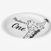 キリン動物園の動物の野生のジャングルドードル ペーパープレート (アングル)