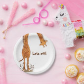 キリン動物園アニマルズ誕生日 ペーパープレート (パーティー)