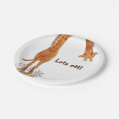 キリン動物園アニマルズ誕生日 ペーパープレート (アングル)