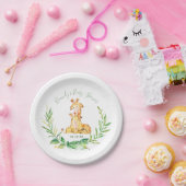 キリン動物園ジャングル動物の赤ちゃんシャワー ペーパープレート (パーティー)