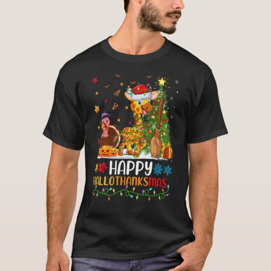 キリン動物幸せキリン・ヘロサンクスマ Tシャツ (正面)