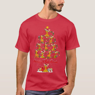 キリン動物愛好家マッチングサンタキリン Tシャツ
