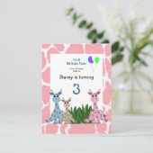 キリン動物誕生日招待状 招待状 (スタンド正面)