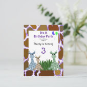 キリン動物誕生日招待状 招待状 (スタンド正面)