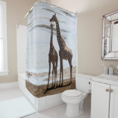 キリン及び子牛のシャワー・カーテン シャワーカーテン (インサイチュ)