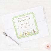 キリン友だちベビーシャワーブックプレートニュートラルゲン スクエアシール (封筒)