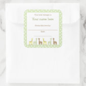 キリン友だちベビーシャワーブックプレートニュートラルゲン スクエアシール (バッグ)