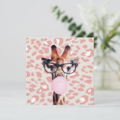 キリン吹のアニマルプリントバックグラウンド付きガム サンキューカード (スタンド正面)