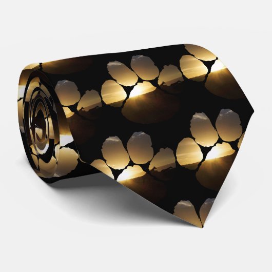 キリン夕日の足跡ネックタイ ネクタイ (ロール)