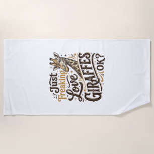 キリン好きのためのレトロなタイポグラフィーのTシャツデザイン ビーチタオル