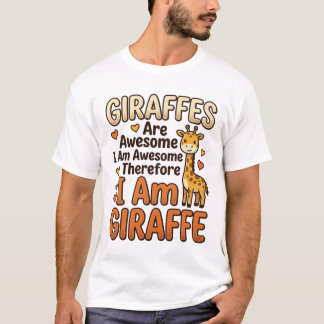 キリン好きのためのレトロな雰囲気のTシャツデザイン Tシャツ