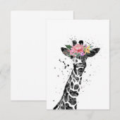 キリン好き キリンと花 エンクロージャーカード (正面/裏面)