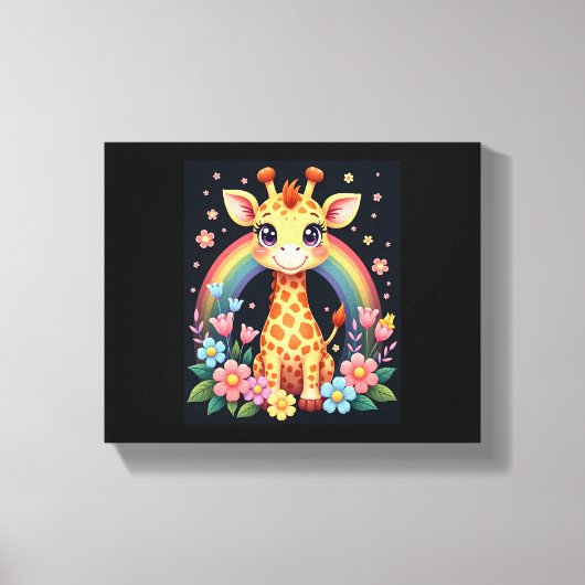 キリン好きTシャツ キャンバスプリント (正面)