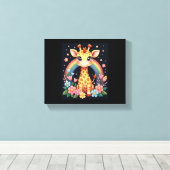 キリン好きTシャツ キャンバスプリント (インサイチュ (ウッドフロア))