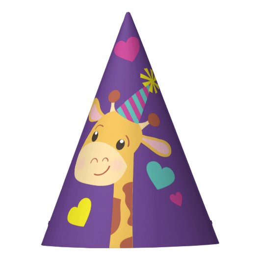 キリン子供の誕生日パーティーカウト パーティーハット (正面)