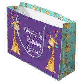 キリン子供の誕生日パーティーカウト ラージペーパーバッグ (裏面アングル)