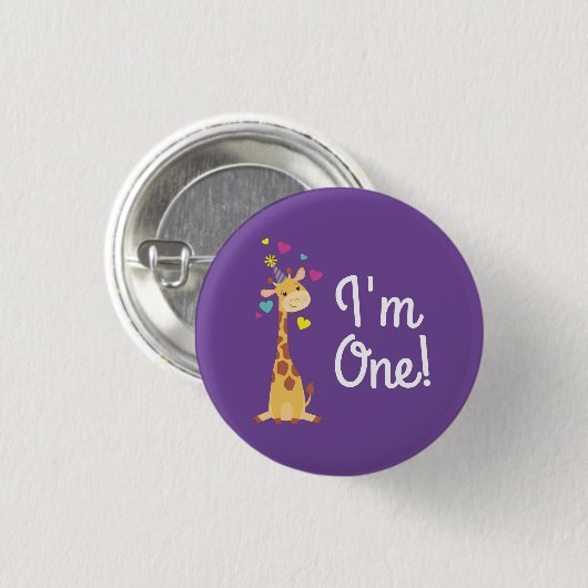 キリン子供の誕生日パーティーカワイトアイムワンピン 缶バッジ (正面&裏面)