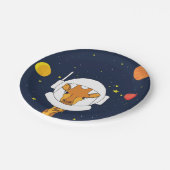 キリン宇宙飛行士動物ヘルメットクリップアート付き宇宙 ペーパープレート (アングル)