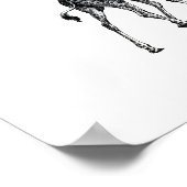 キリン完全体動物ヴィンテージスケッチデザイン ポスター (角)