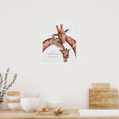 キリン家族の肖像、保育園 新生児 ウォールアート (キッチン)