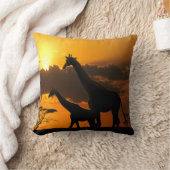 キリン家族2 クッション (ブランケット)