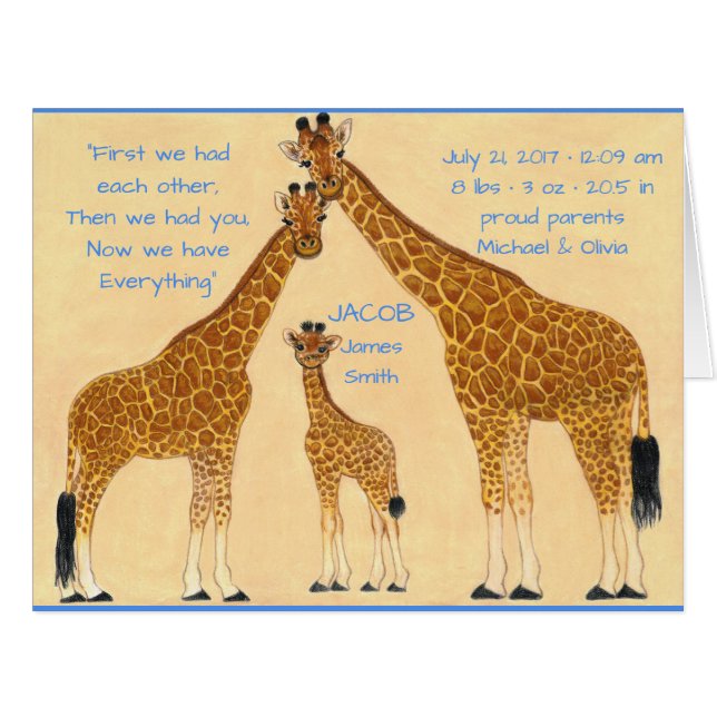 キリン家族 – 出産発表 (正面横)