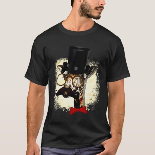 キリン帽と大きな口ひげ Tシャツ (正面)