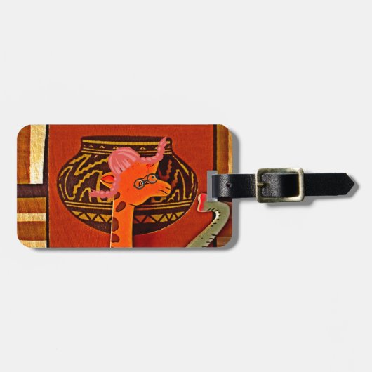 キリン帽子 アートプリント ラゲッジタグ (正面横)