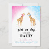 キリン性別パーティー女の子または男の子の招待状 招待状 (正面)