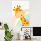キリン恋人かわいいキリンのぞき ポスター (ホームオフィス)
