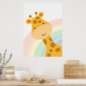 キリン恋人かわいいキリンのぞき ポスター (キッチン)