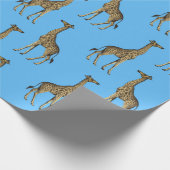 キリン恋人ブルー野生動物動物園アフリカンサファリ ラッピングペーパー (角)