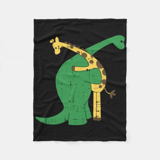 キリン恐竜ハグラブディノ動物サファリホール フリースブランケット (正面)