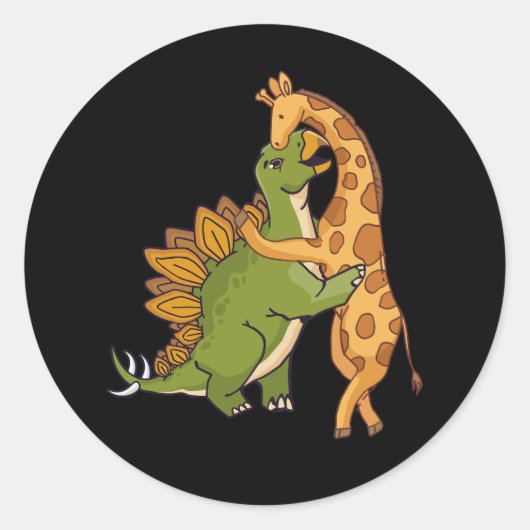 キリン恐竜ハグラブディノ動物サファリホール ラウンドシール (正面)