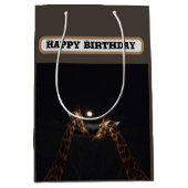 キリン愛の月の光の下，誕生日 ミディアムペーパーバッグ (正面)