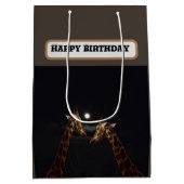キリン愛の月の光の下，誕生日 ミディアムペーパーバッグ (裏面)