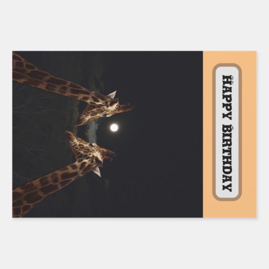 キリン愛の月の光の下,誕生日 ラッピングペーパーシート (正面2)