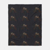 キリン愛の月明かりの中 フリースブランケット (正面)