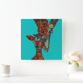 キリン愛ターコイズ スクエア壁時計 (ホーム)