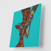 キリン愛ターコイズ スクエア壁時計 (傾斜)