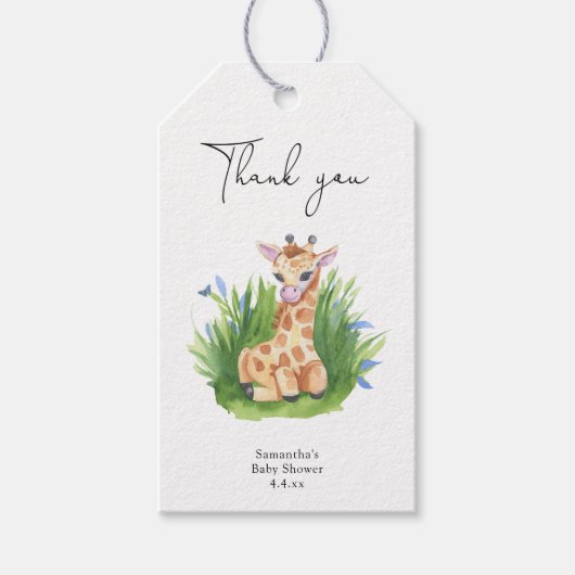 キリン感謝してい赤ちゃん ギフトタグ (正面)