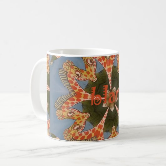 キリン抽象芸術アートプリント コーヒーマグカップ (正面左)