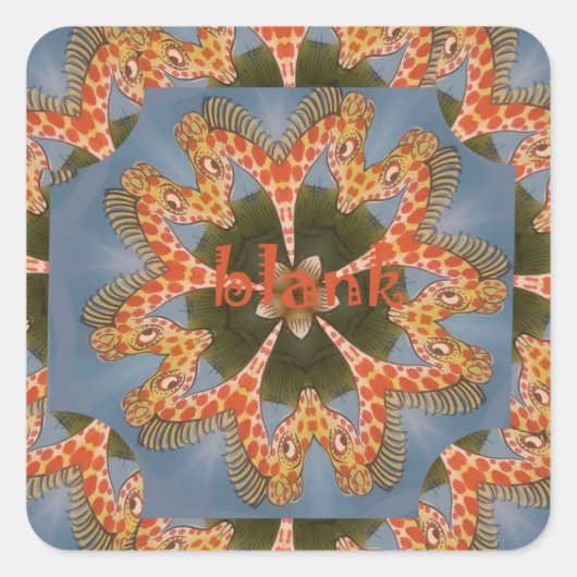 キリン抽象芸術アートプリント スクエアシール (正面)