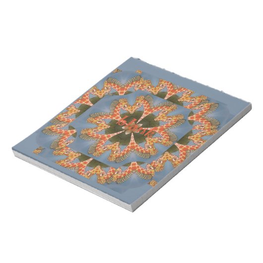 キリン抽象芸術アートプリント ノートパッド (回転)