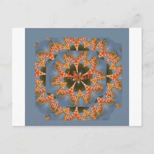 キリン抽象芸術アートプリント ポストカード (正面)