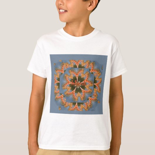 キリン抽象芸術アートプリント Tシャツ (正面)
